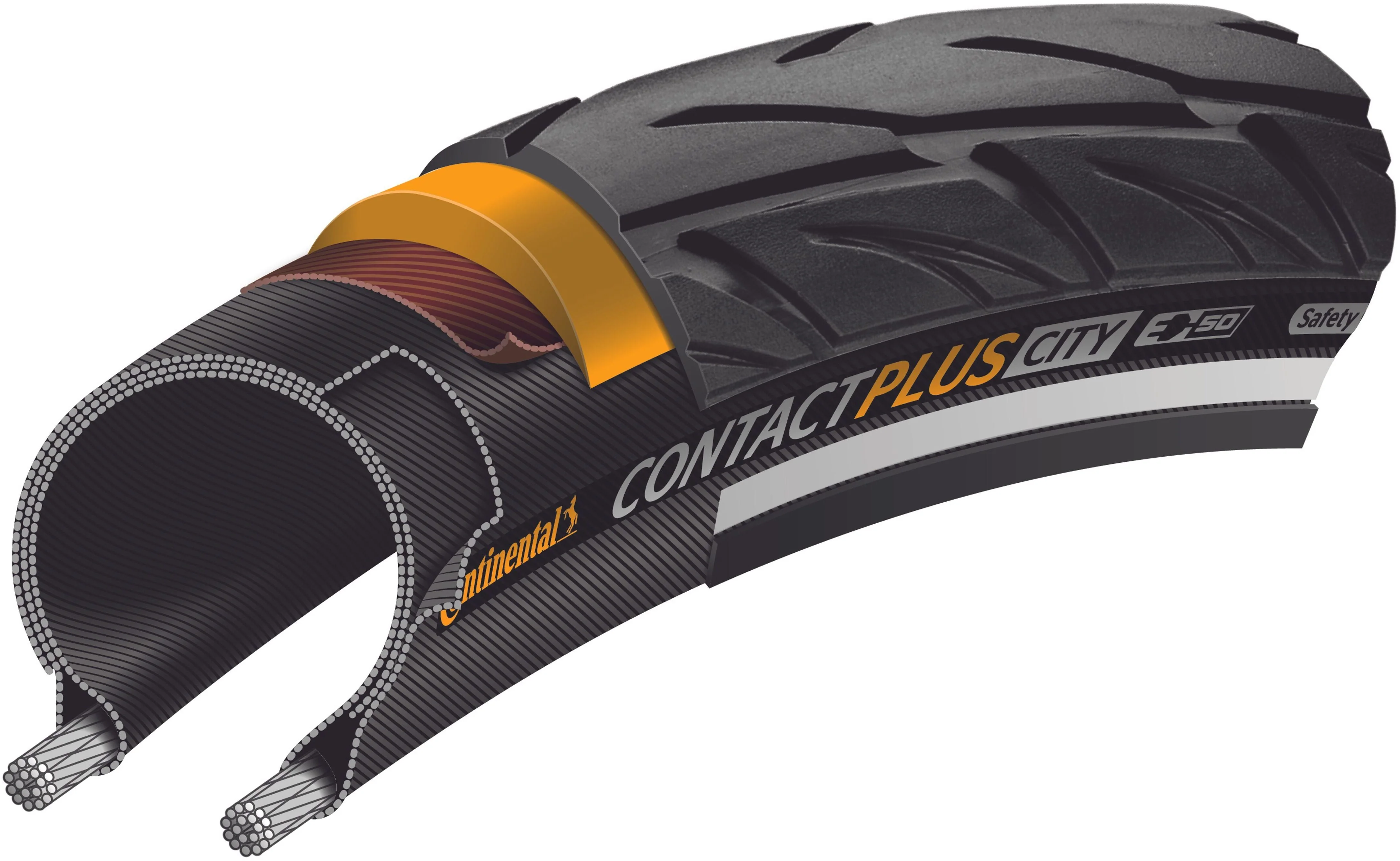 Continental Contact Plus City E-50 Drahtreifen 28x1.60" Reflex schwarz - Image 3