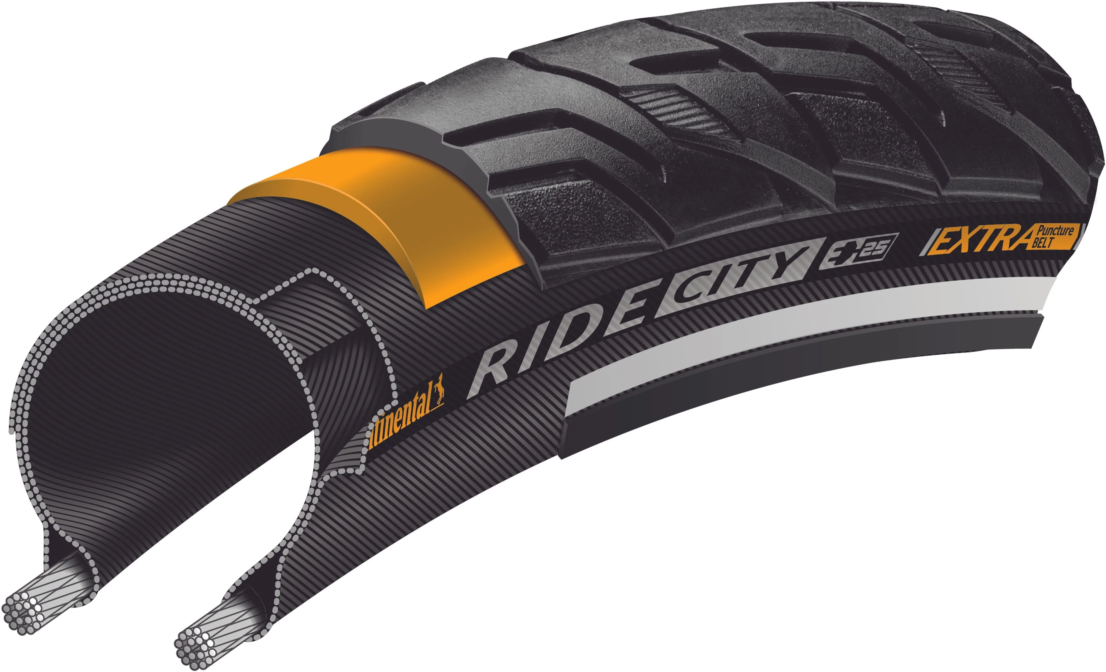 Continental Ride City Drahtreifen 28x1.40" Reflex E-25 braun/schwarz - Image 3