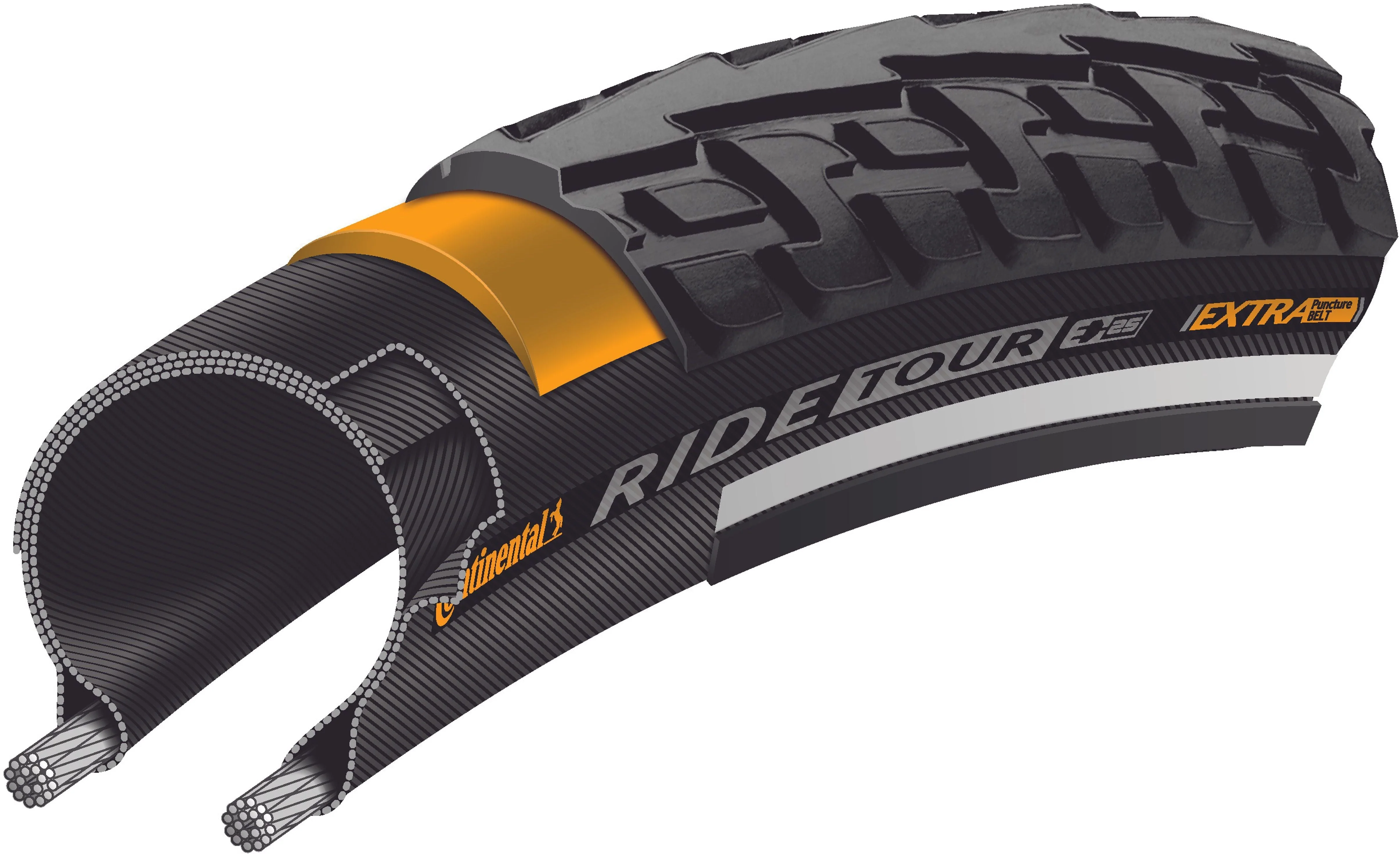 Continental Ride Tour Drahtreifen 27x1 1/4" Reflex schwarz - Image 3