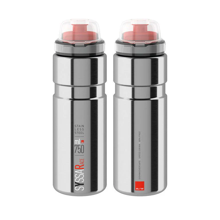 Elite Syssa Race Drinking Bottle 750ml silver glossy