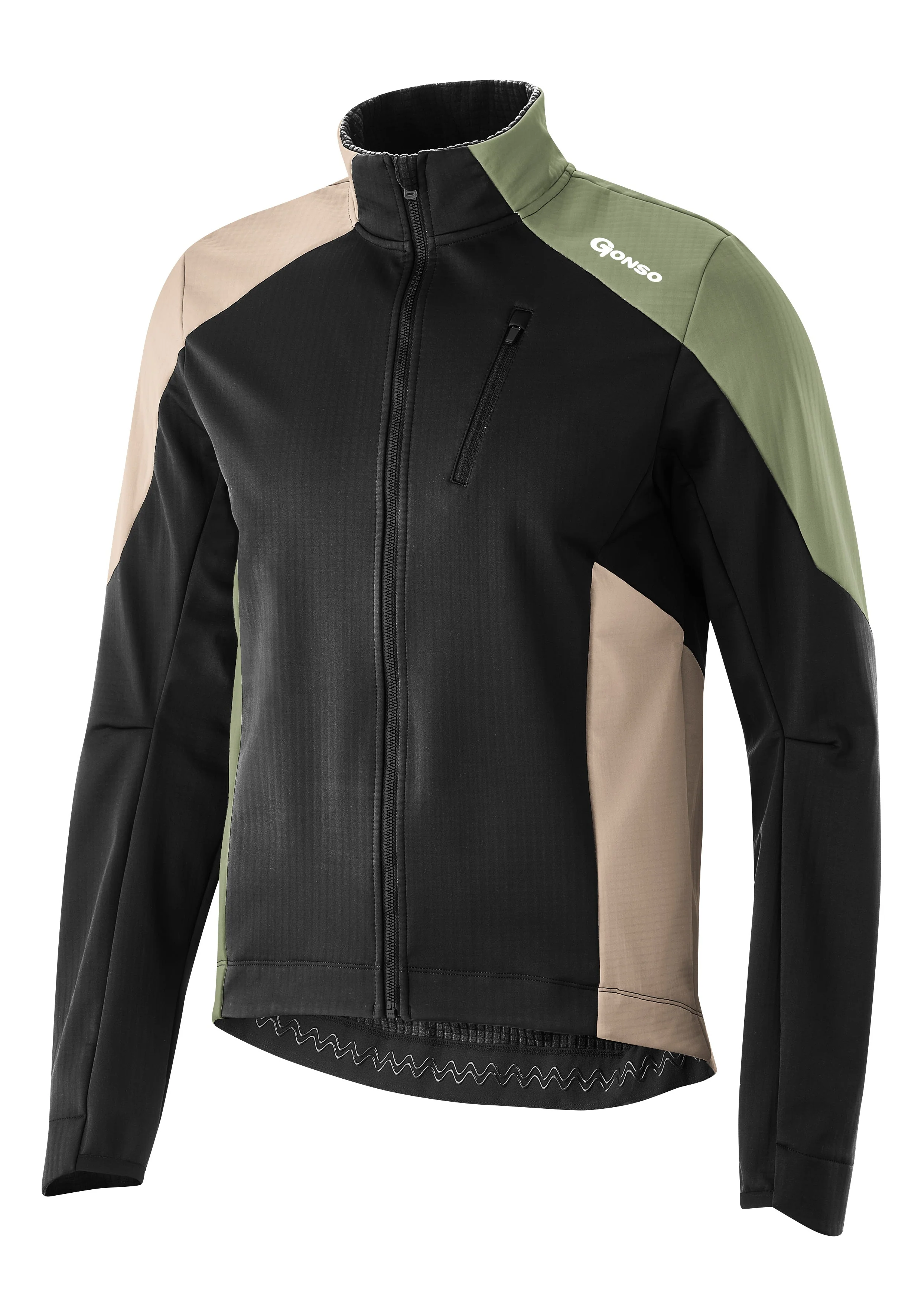 Gonso Trail Jacket Softshell Men Black/timson Sand/bellourt Castle - Image 2